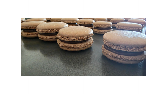 Chocolate Macrons with Chocolate Ganash Filling